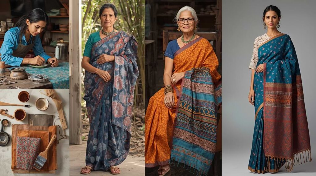 Lucid_Origin_An_artisan_handcrafting_a_Batik_print_saree_using_0 (1)